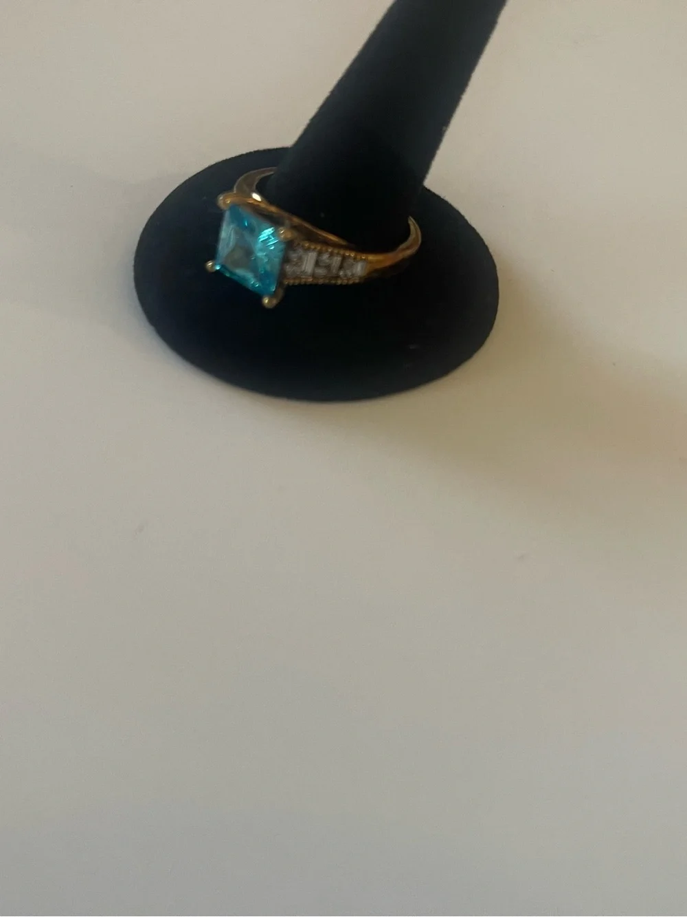 Blue Square-Cut Gem Cocktail Ring - Designer Style